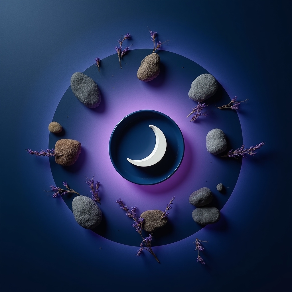 Abstract visualization of circadian rhythm and melatonin cycle with dark and light phases